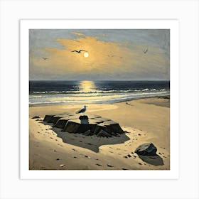 Seagull On The Beach 3 Art Print