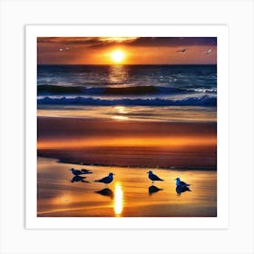 Sunrise At The Beach Art Print