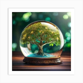 Tree Of Life In A Glass Ball Art Print