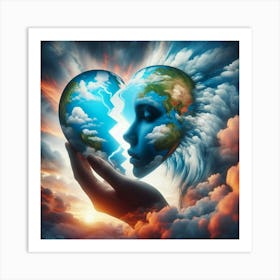 Earth In A Broken Heart 6 Art Print