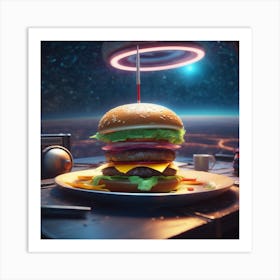 Burger In Space 28 Art Print