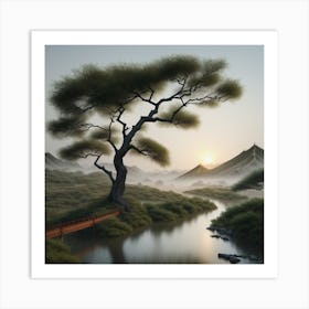 Asian Landscape Painting Art Print