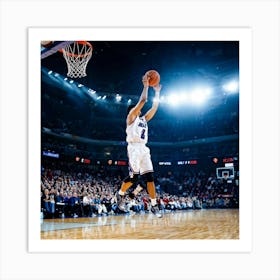 Court Arena Sport Basketball Professional Game Net Ball Point Action Background Man Prof (8) Art Print