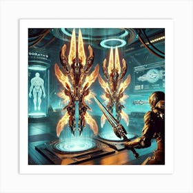 Sci Fi Dual Plasma Scimitars 1024x1024 Art Print