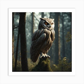 Owl In The Forest 84 Art Print