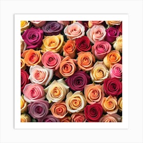 Colorful Roses Background Art Print