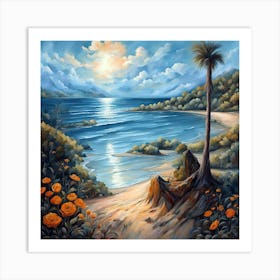 Sunset At The Beach Art Print