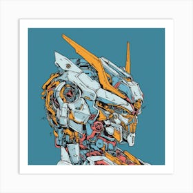 Robot Head 3 Art Print