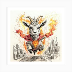 Super Goat Art Print