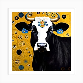 Cow With Swirls Art Print