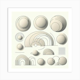 Abstract Geometric Shapes 1 Art Print