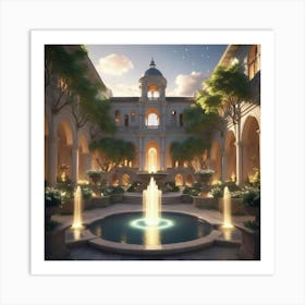 Courtyard At Night 3 Art Print