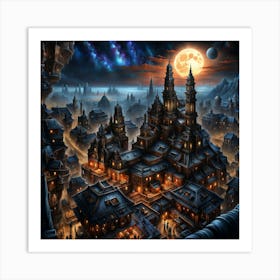 Dark Fantasy City 1 Art Print