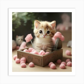 Kitten In A Box Art Print