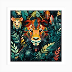 Lion In The Jungle 11 Art Print