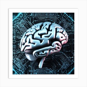 Brain On A Circuit Board 29 Art Print