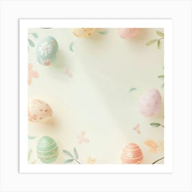 Easter Eggs On A White Background Art Print