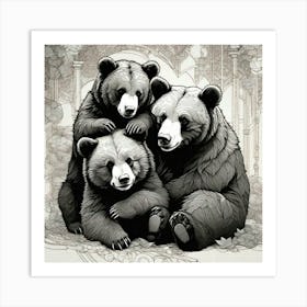 Three Bears Art Print