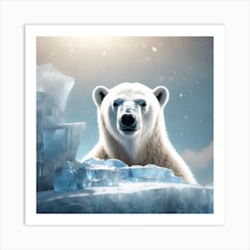 Taking a Look, Polar Bear on the Ice Art Print