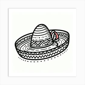 Line Art sombrero 1 Art Print