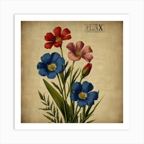 Default Flax3 Floral Botanical Vintage Poster Flower Canvas Pr 0 Art Print