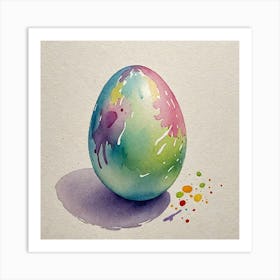 Water Colored Painting Of Easter Egg 646584264 Art Print