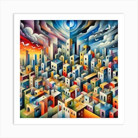 Cubism City Art Print