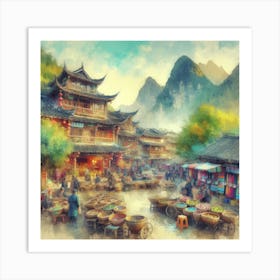 Morning Mist in the Valley Art Print