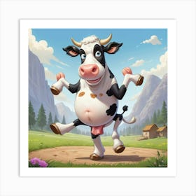 Cow Dancing Art Print