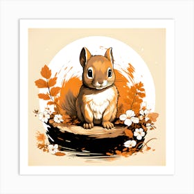 Squirrel In Autumn 1 Art Print