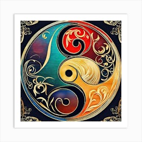 Yin Yang Symbol 3 Art Print