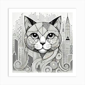 Lynx Bridge City Cat Art Print