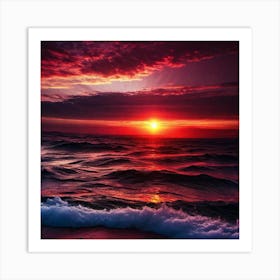 Sunset Over The Ocean 169 Art Print