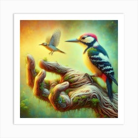 Bird On A Hand Art Print