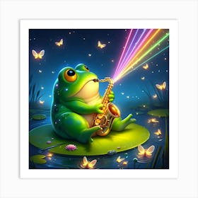 A Croaking Frog With A Saxophone That’S Also A Laser Show 2 Art Print