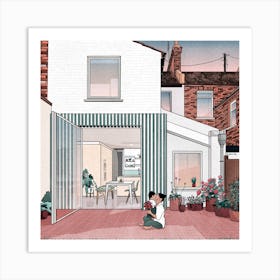 Illustration of a House in London Art Print