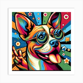 Dog With Glasses Art Print