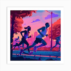 Runner In The Park Art Print