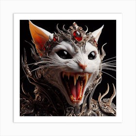 Cat With Teeth 1 Art Print