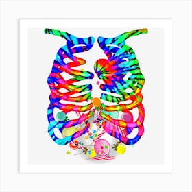 X Ray Skeleton Candy Halloween Rib Cage Costume Art Print