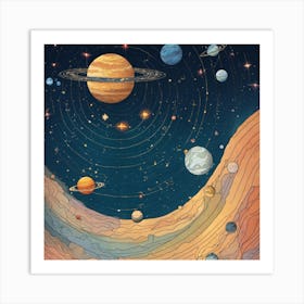 Planets In Space Art Print