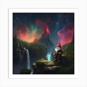 Gnome in a mushroom hat Art Print