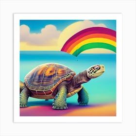 Turtle On The Beach Art Print