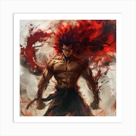 Red Hair Demon Fighter Art Print