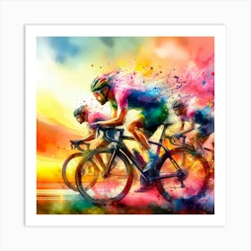 Of Cyclists Art Print