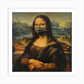 Mona Lisa Playing it Safe Art Print