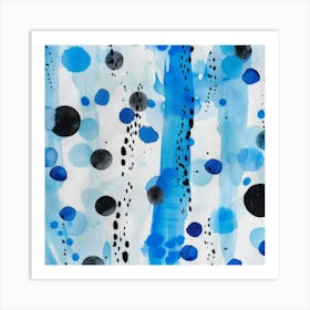 Blue Polka Dots 1 Art Print