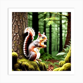 Squirrel In The Forest 146 Art Print