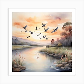 Birds In Flight Art Print