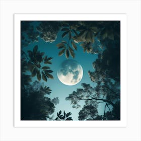 Full Moon In The Forest 1 Art Print